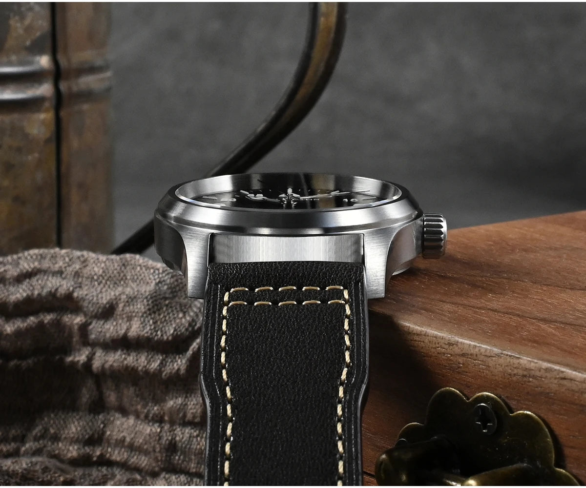 Orologio Da Pilota Da Uomo San Martin 37mm Meccanico Automatico 100m Impermeabile Stile Militari BGW 9