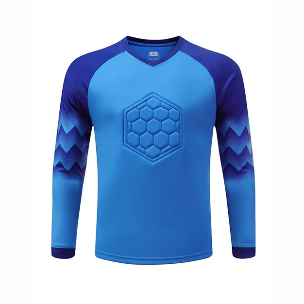 2023 uomo bambino portiere di calcio uniforme spugna protettiva manica lunga allenamento di calcio portiere top maglia da calcio pantaloni personalizzati