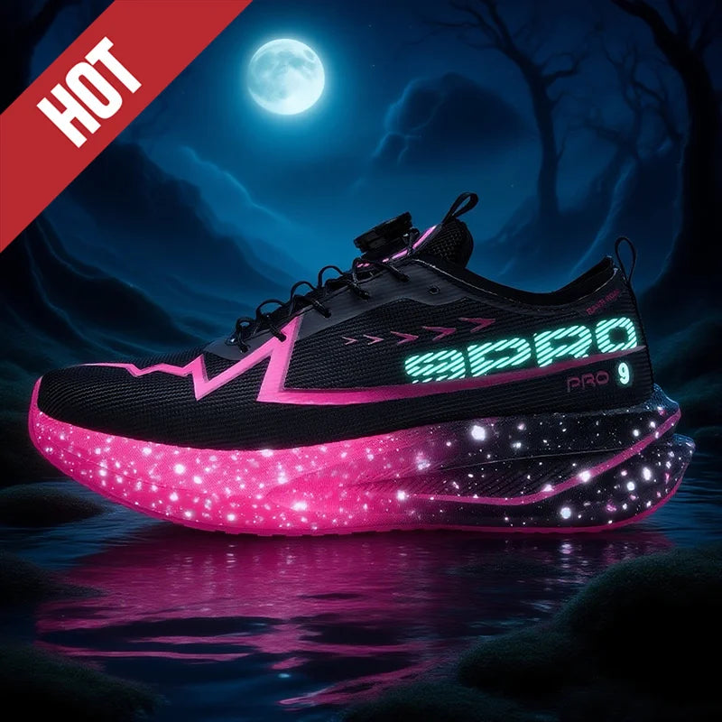 Scarpe Da Corsa Fluorescenti Con Piastra In Carbonio Per Maratona Leggere Traspiranti Antiscivolo Uomo Donna