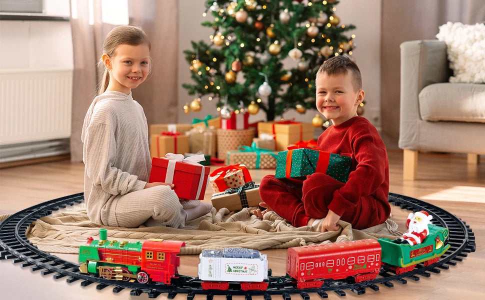 VATOS Set Di Treni Natalizi Sospesi Luminosi E Sonori Per Albero Di Natale Regalo Per Bambini Decorazione