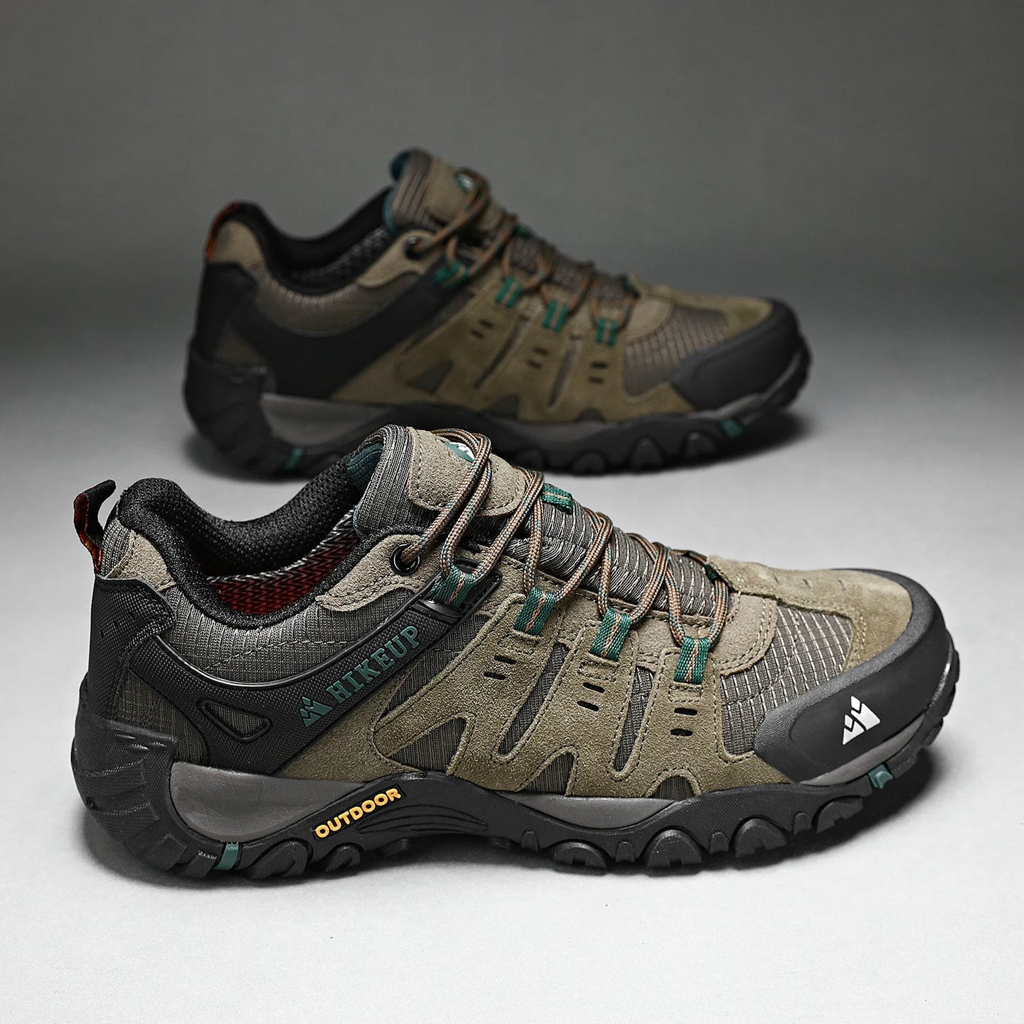 HIKEUP Scarpe Da Trekking Da Uomo In Pelle Scamosciata Impermeabili Traspiranti Esterno Resistente All Usura