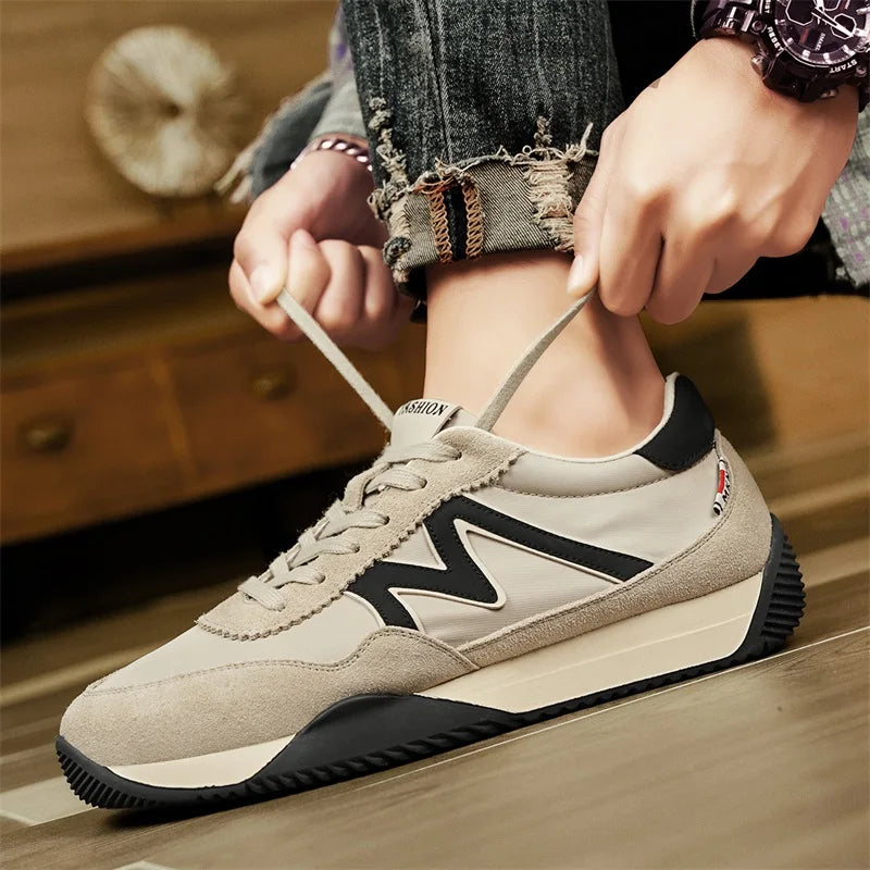 Sneakers Casual Uomo Designer Retro Scarpe Da Corsa In Microfibra Tessuto Pelle Traspirante Con Plateau Interno