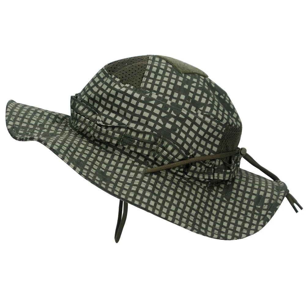 Cappello Boonie Camouflage Protezione Solare Traspirante Antivento Uomo Per Escursionismo Pesca Caccia