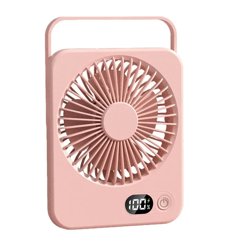 Ventilatore Da Tavolo Portatile Silenzioso Con Display Regolabile Ricaricabile A Cinque Velocità Pieghevole Da Scrivania