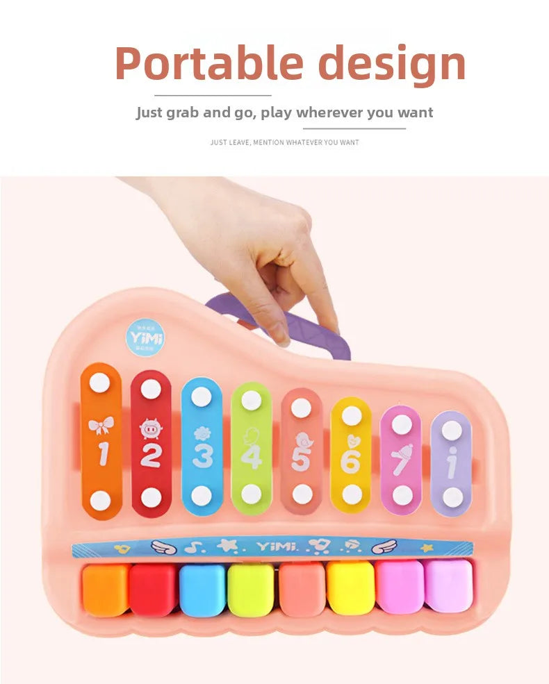 Xilofono Pianoforte 8 Note Giocattolo Musicale Educativo 2 In 1 Con Mazze Per Neonati Strumento Montessori Per Bambini