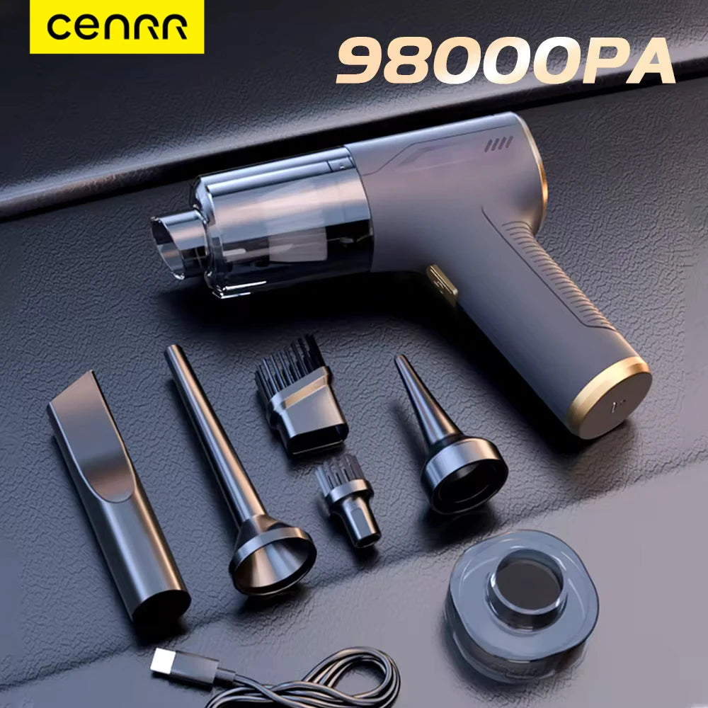 Cenrr 98000PA Aspirapolvere Senza Fili Per Auto Portatile Potente Pulizia Automobilistica Ad Aspirazione Forte