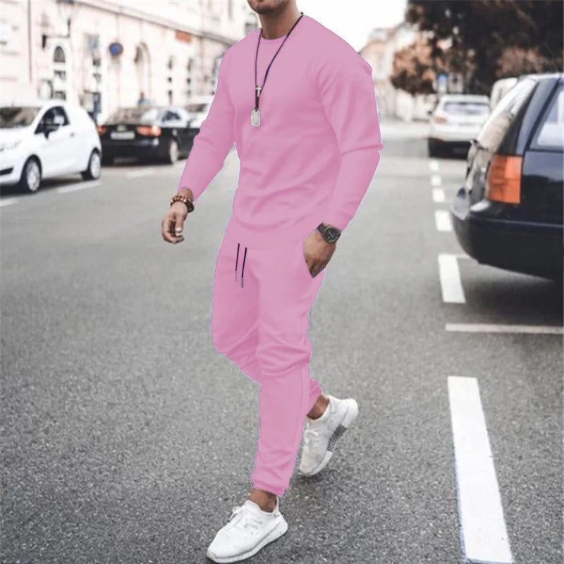 Set Da Uomo Due Pezzi Felpa E Pantaloni Jogger Per Corsa Allenamento Autunno Inverno 2025