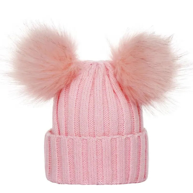 Cappello Invernale Da Donna Lavorato A Maglia Con Pompon In Pelliccia Sintetica Caldo Berretto Natalizio Per Ragazza