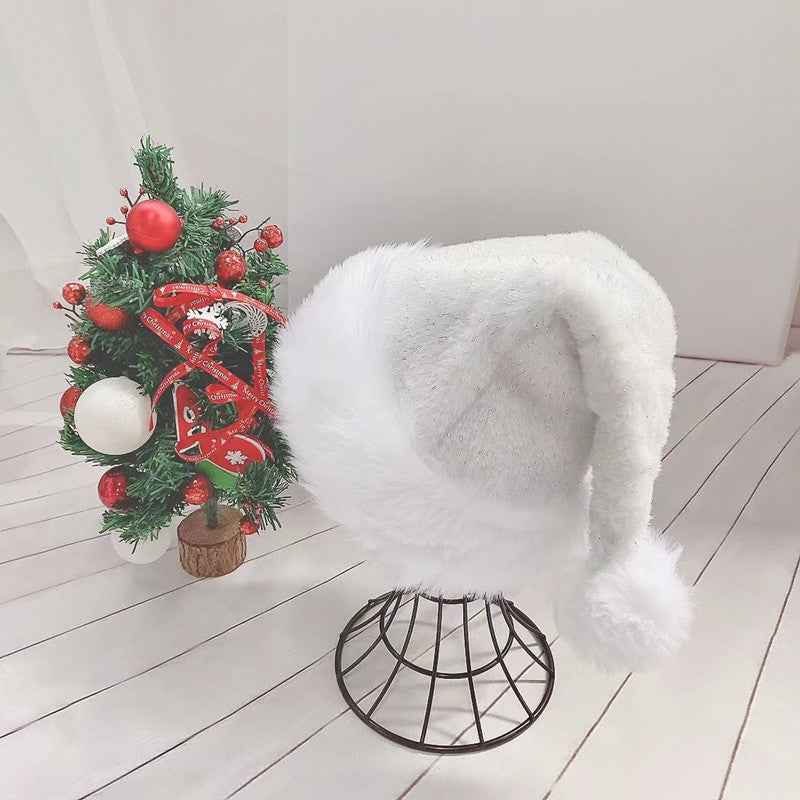 Cappello Natalizio In Peluche Bianco 30x45 Cm Unisex Comfort Da Babbo Natale Seta Brillante 2025
