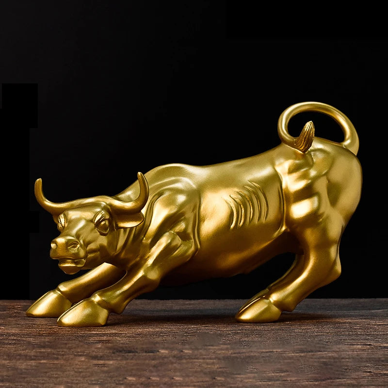 Scultura Toro In Resina 27 Cm Statua Animale Decorazione Per Casa Ufficio Vetrina Regalo Elegante