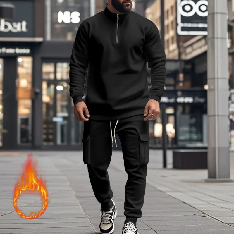 Pantaloni Sportivi Con Cerniera Calda In Velluto Da Uomo Casual Autunno Inverno 2024