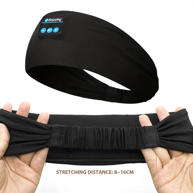 Fascia Sportiva Con Cuffie Bluetooth Senza Fili Per Musica Dormire Maschera Per Gli Occhi E Yoga Capelli Morbidi