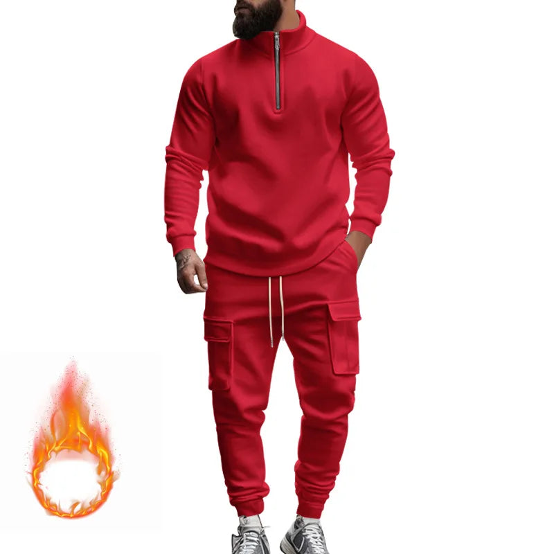 Pantaloni Sportivi Con Cerniera Calda In Velluto Da Uomo Casual Autunno Inverno 2024