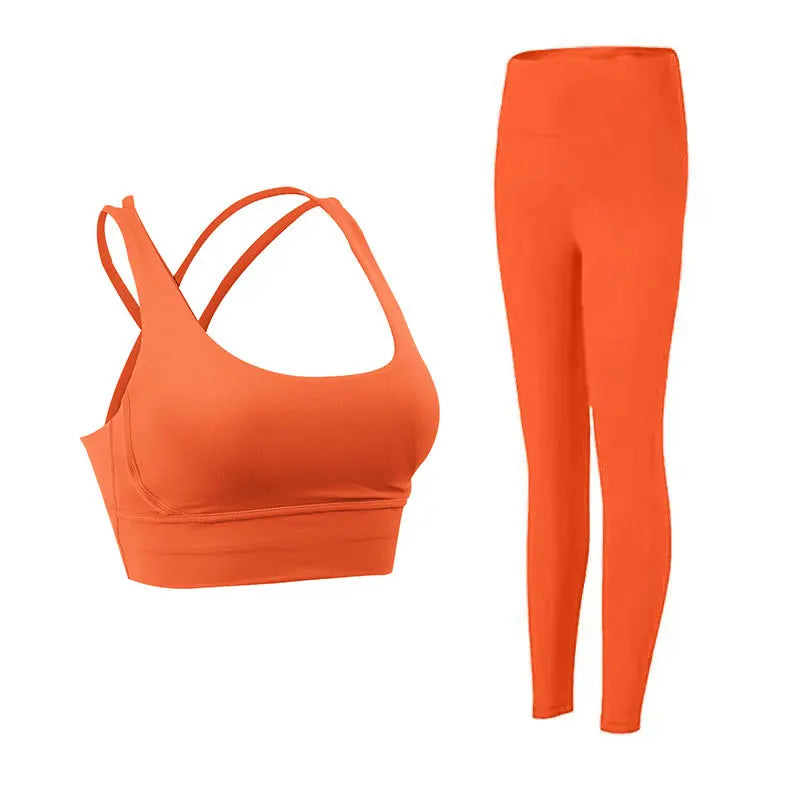 Tuta Da Yoga Due Pezzi Da Donna Abbigliamento Sportivo Per Pilates E Fitness Leggings Reggiseno Sportivo Traspirante