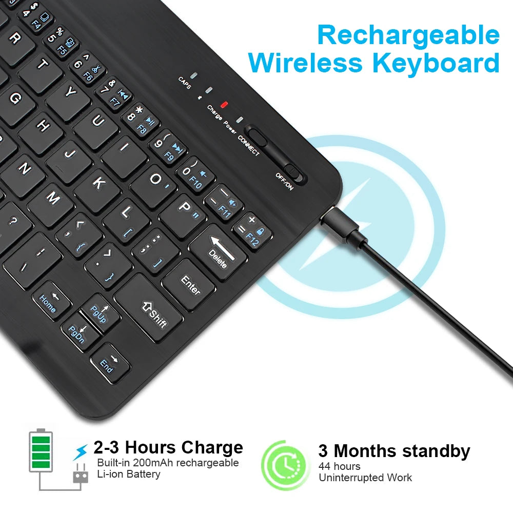 Set Tastiera e Mouse Bluetooth RGB Retroilluminato, Mouse Wireless 2.4G, Tastiera Ricaricabile
