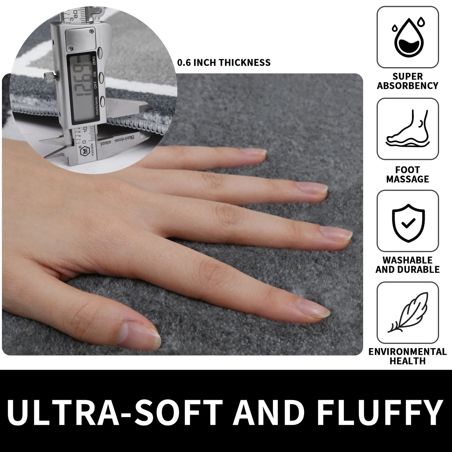 Tappetini Da Bagno In Microfibra Antiscivolo Morbidi E Assorbenti Lavabili In Lavatrice Con Asciugatura Rapida Set