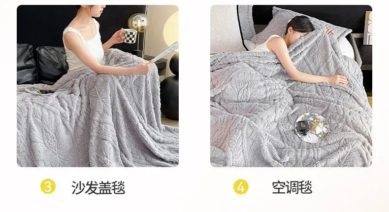 Coperta Stampata Floreale 3D In Stile Europeo Pile Di Corallo Spesso Per Inverno Calda Trapunta Facile Da Mantenere