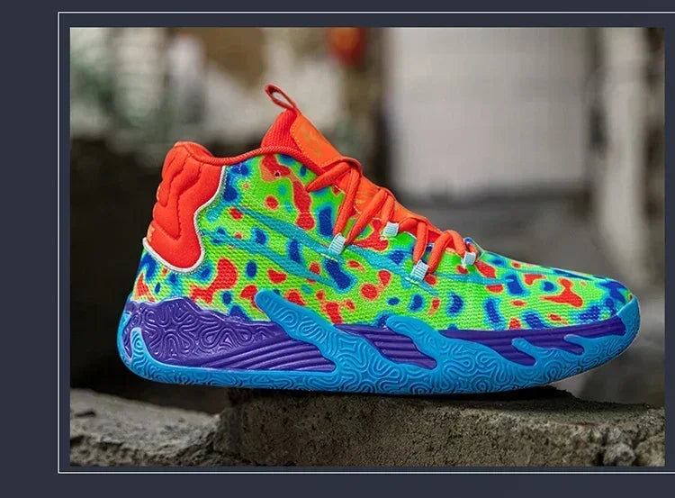 Scarpe Da Basket Da Uomo Allenamento Sul Campo Traspiranti In Mesh Antiscivolo Mid Cut Design Lussuoso