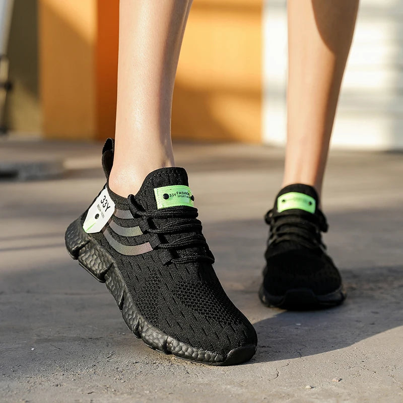 Scarpe Sportive Da Uomo Leggere E Traspiranti Sneakers Da Corsa Nere In Mesh Esterni Scarpe Da Passeggio Atletiche