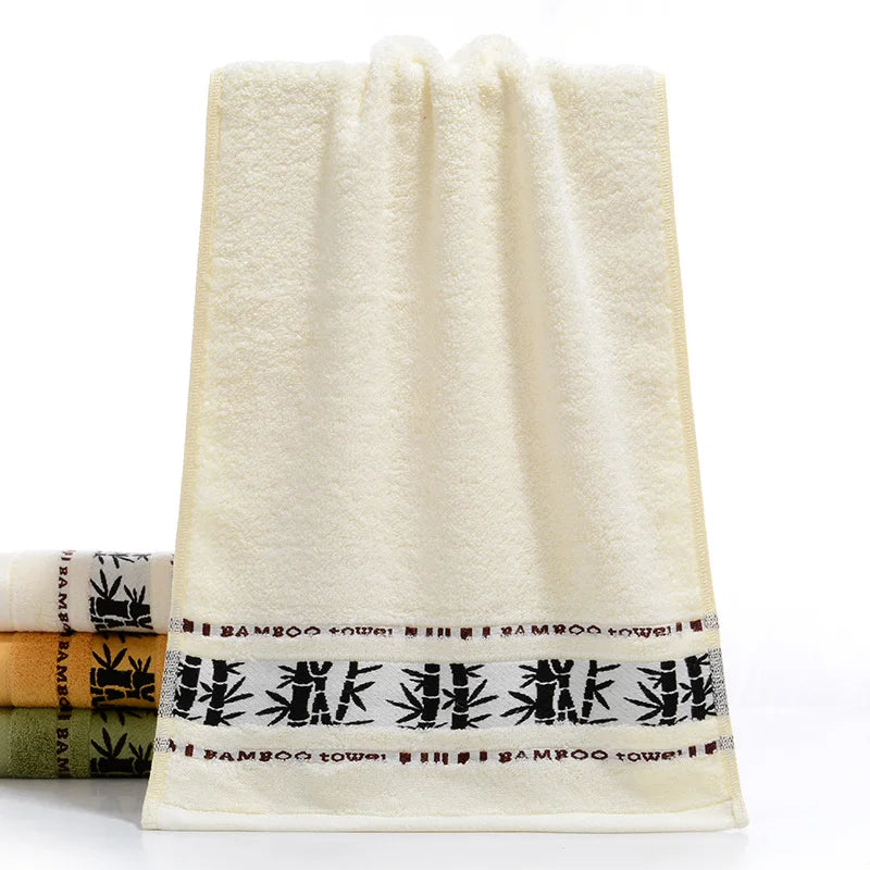 Set Di Due Asciugamani Da Bagno In Fibra Di Bambù 34x74 cm E 70x140 cm Per Viso E Mani Lavabili In Lavatrice