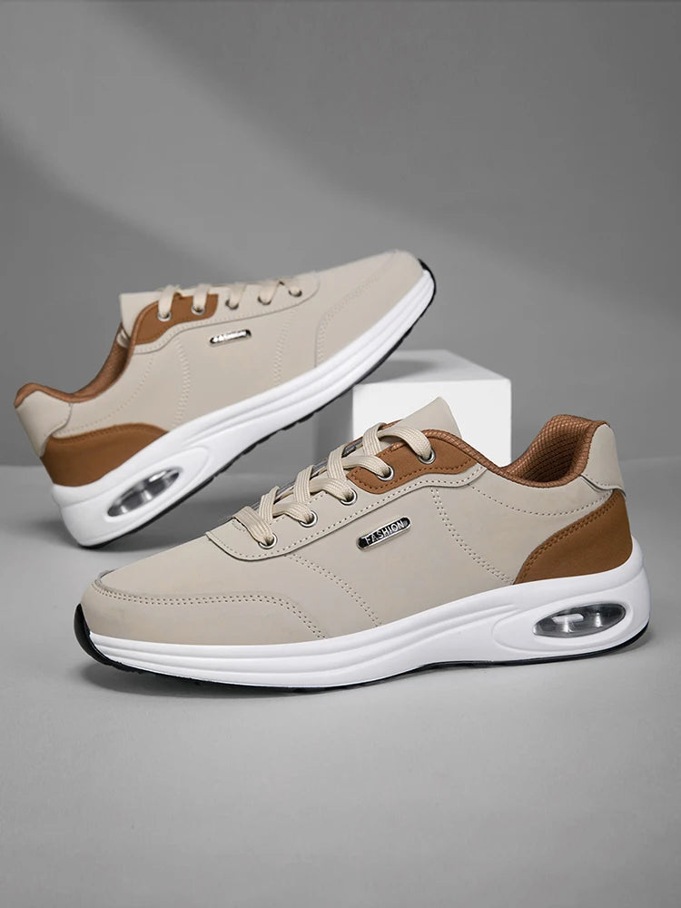 Scarpe Sportive Da Uomo Impermeabili In Pelle Casual Antiscivolo Da Passeggio E Tennis Con Aumento Di Altezza