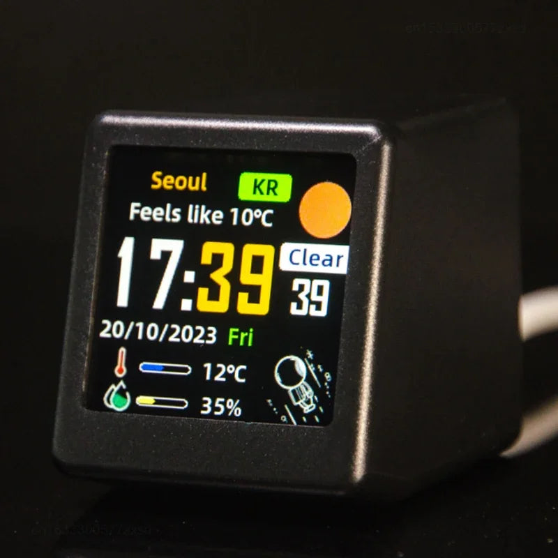 Piccola Stazione Meteorologica Portatile WiFi Display Meteo Temperatura Umidità Sveglia Decorazione Da Tavolo