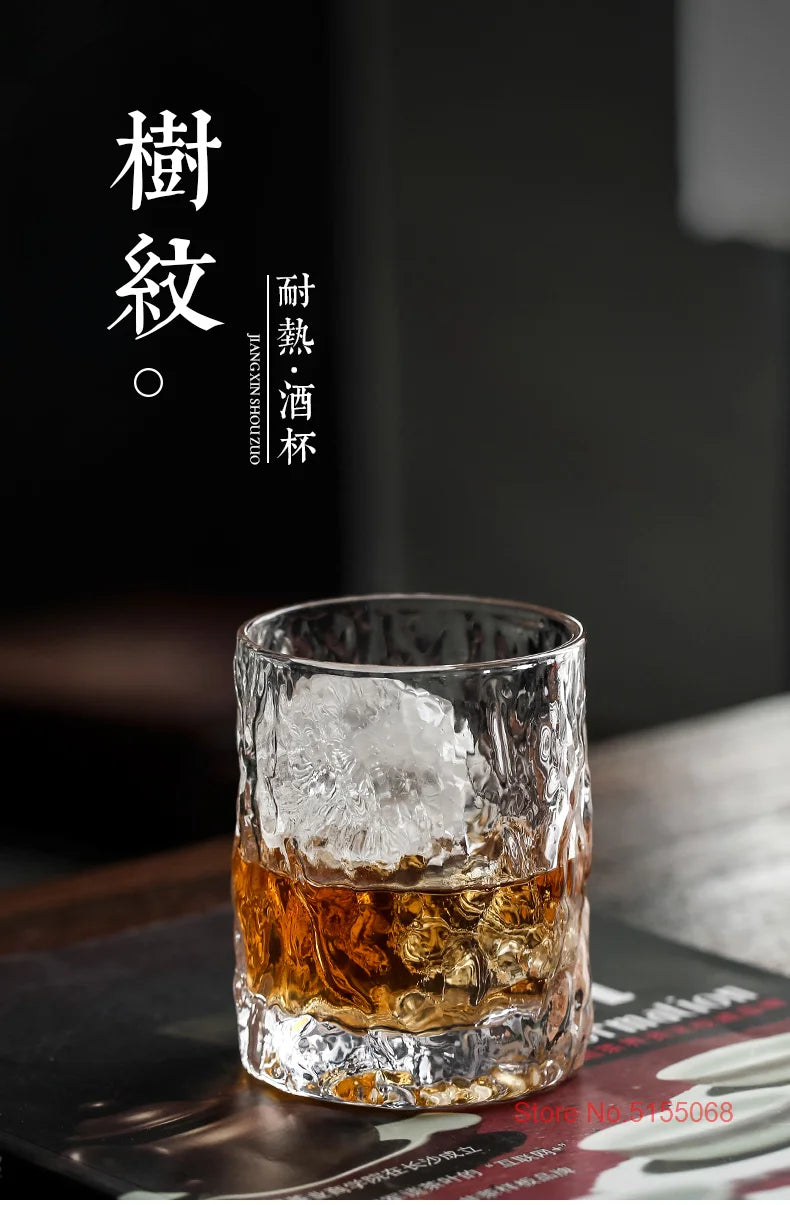 Bicchiere Whisky Vecchio Stile Con Base Pesante In Cristallo Design Giapponese Aderia