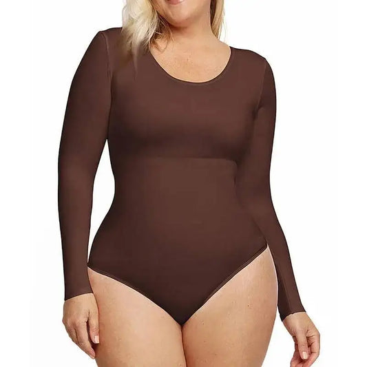 Nuovo autunno inverno manica lunga senza cuciture body shaper elastico perizoma body shapewear donna pancia controllo body shaper con apertura sul cavallo