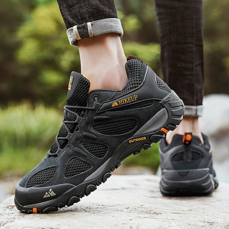 Hikeup Scarpe Da Uomo Traspiranti Da Trekking All'aperto Antispruzzo Mountain Climbing Sport Sneaker Da Trekking