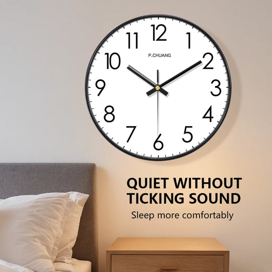 Orologio Da Parete Quarzo Numeri Grandi Facile Da Leggere Decorazione Domestica Moderna Silenzioso Senza Ticchettio