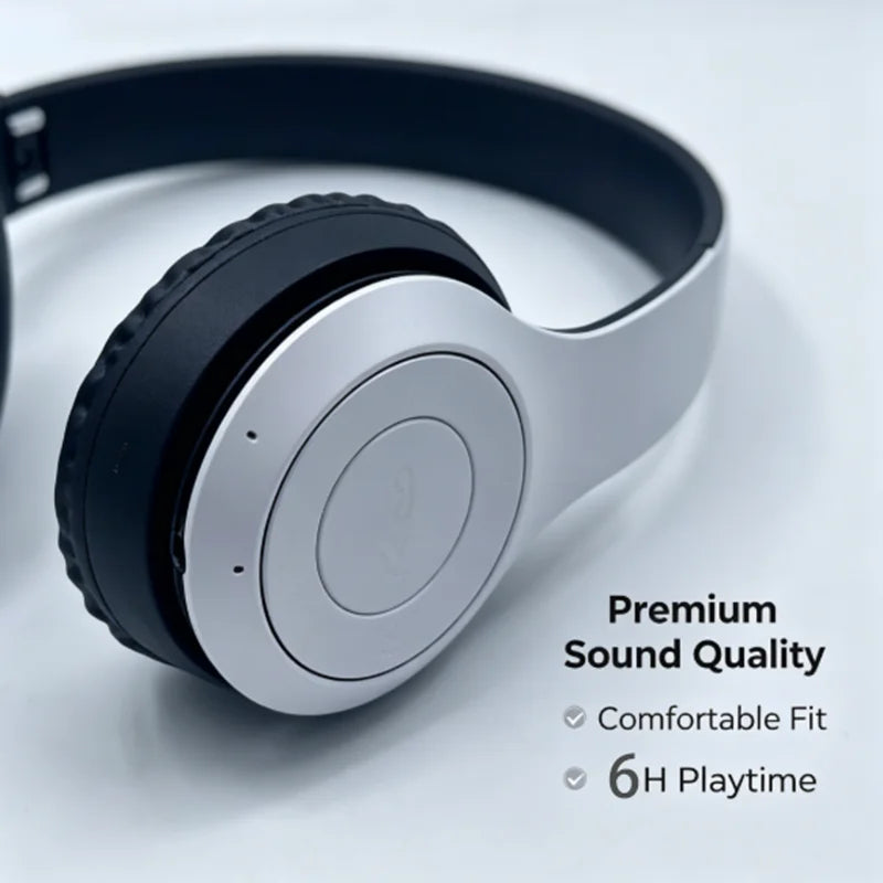 Cuffie Wireless Bluetooth Ad Alta Fedeltà Con Microfono HD Integrato Audio Stereo Nitido Connessione Stabile