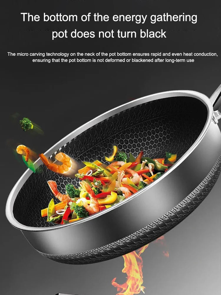 Padella A Tre Strati In Acciaio Inossidabile 316 Per Wok Doppia Faccia Nido D Ape Adatta A Tutte Le Stufe Ecologica
