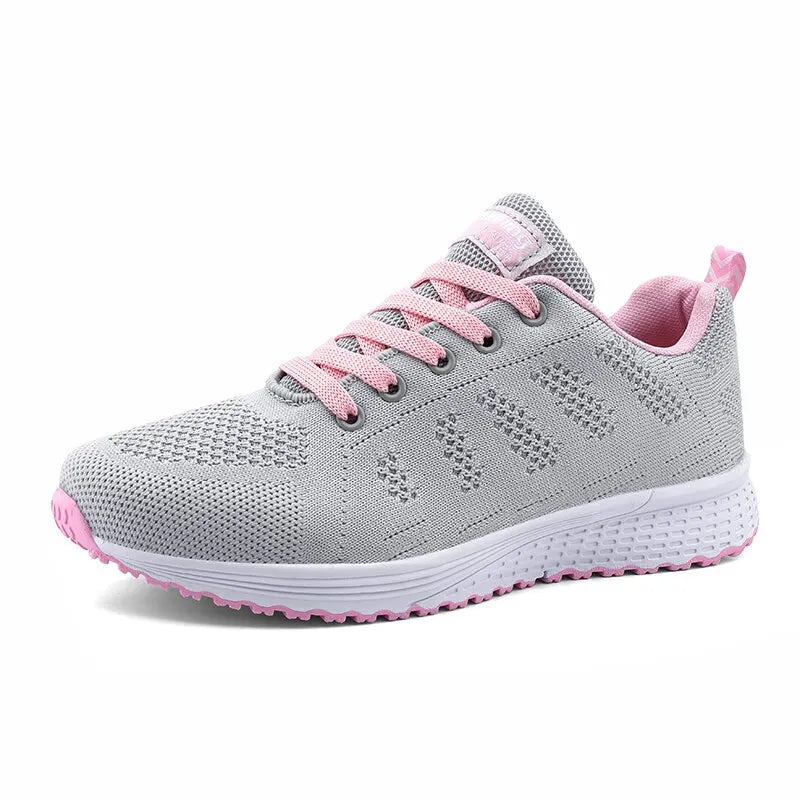Scarpe Casual Traspiranti Da Donna Walking Mesh In Nylon Tessuto Calzature Femminili Leggere