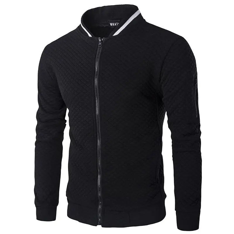 Giacche Uomo Slim Fit Collo Alto Casual Solida Streetwear Baseball Capispalla Autunno Primavera