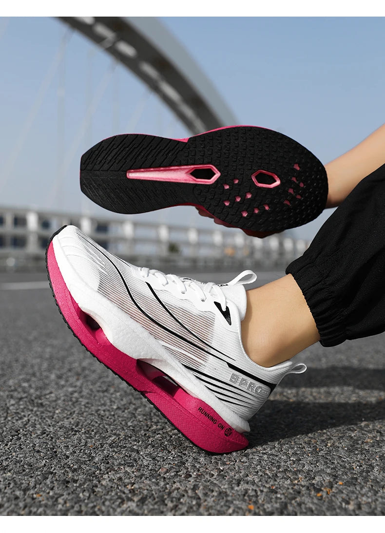 Scarpe da Corsa con Piastra in Carbonio per Maratona Unisex Traspiranti e Leggere Antiscivolo Sneakers Atletiche