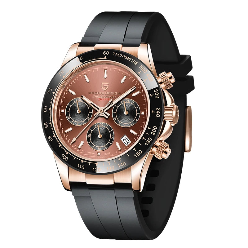PAGANI DESIGN 2024 PD1644 Orologio Da Polso Uomo Quarzo Cronografo 100M Vetro Zaffiro Quadrante Meteorite