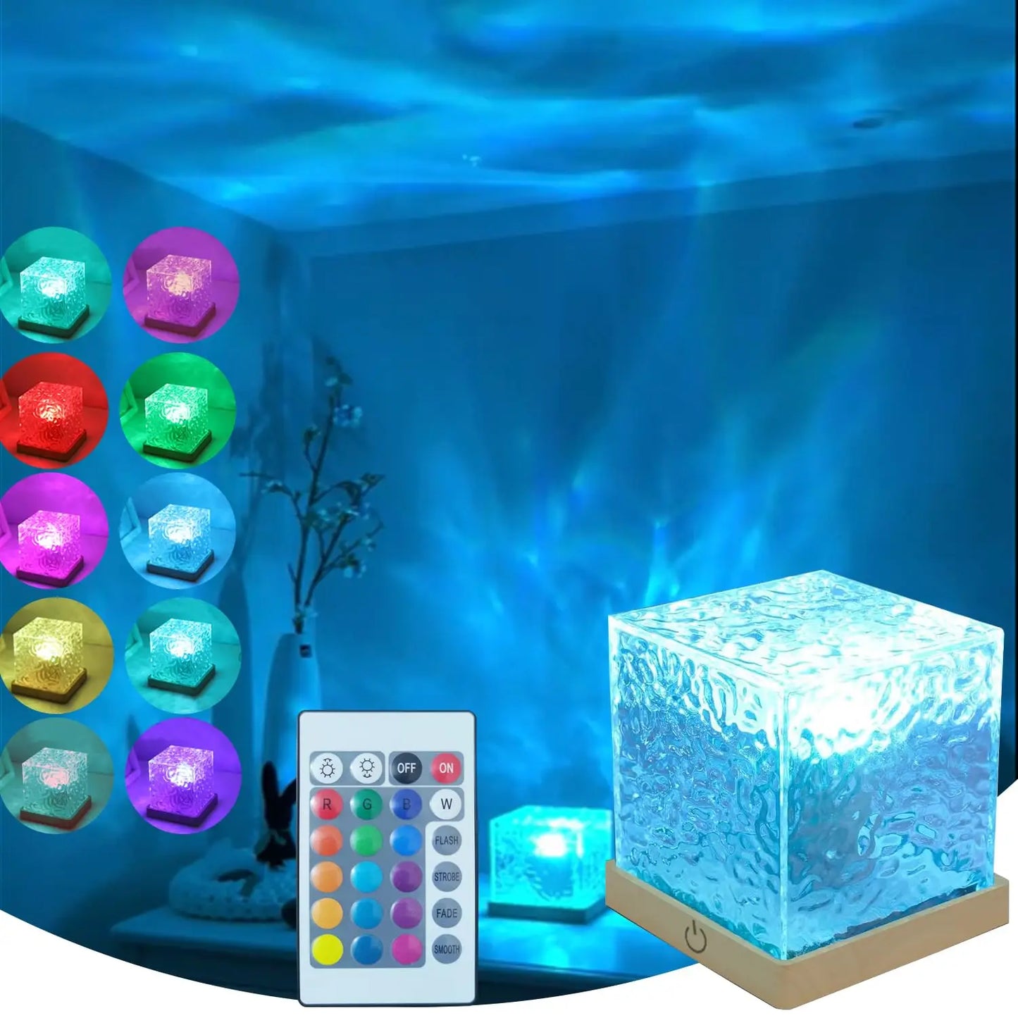 Proiettore Oceano Con Onde Acquatiche E Aurora Boreale Per Luce Notturna Camera Da Letto