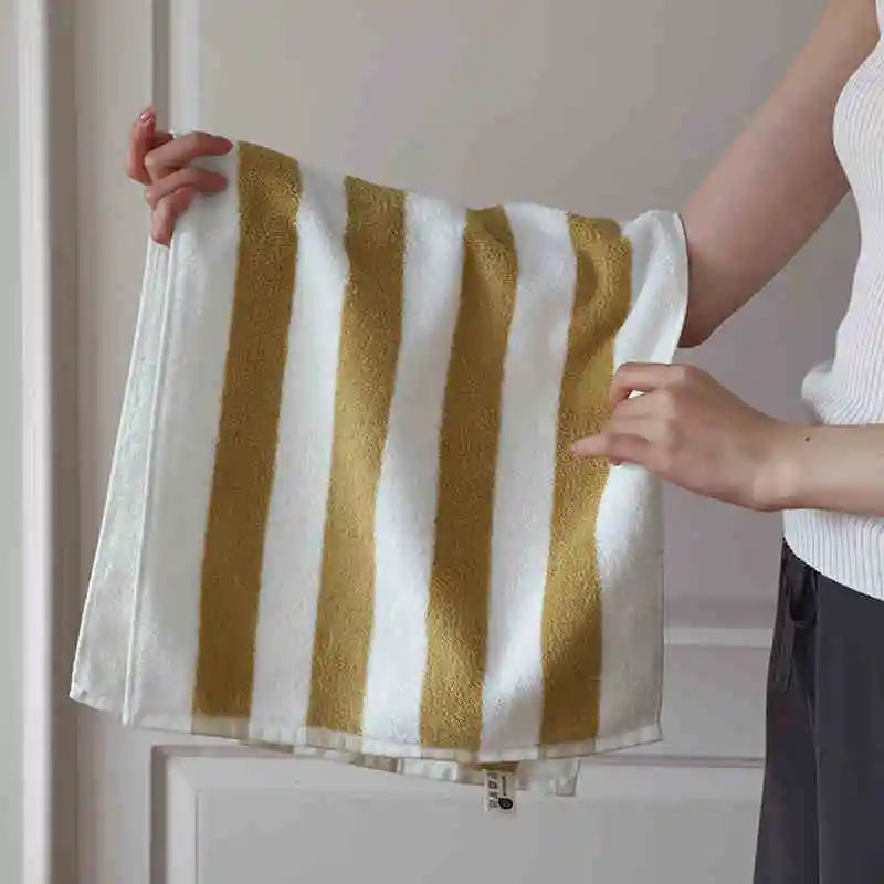 Asciugamano In Cotone A Righe Retrò 70x140 Cm Morbido E Assorbente Per Casa Palestra Cucina
