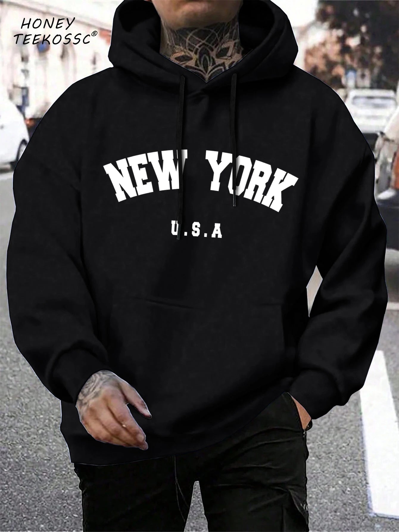 Brooklyn Est 1998 New York Stampa Felpe da uomo Harajuku Felpa con cappuccio girocollo Moda Felpa con cappuccio oversize Autunno Comodo tuta