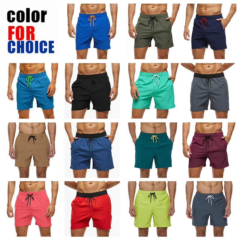 Costume Elasticizzato Uomo Escatch 2025 Pantaloncini Da Spiaggia Ad Asciugatura Rapida Tasche Cerniera Fodera Rete