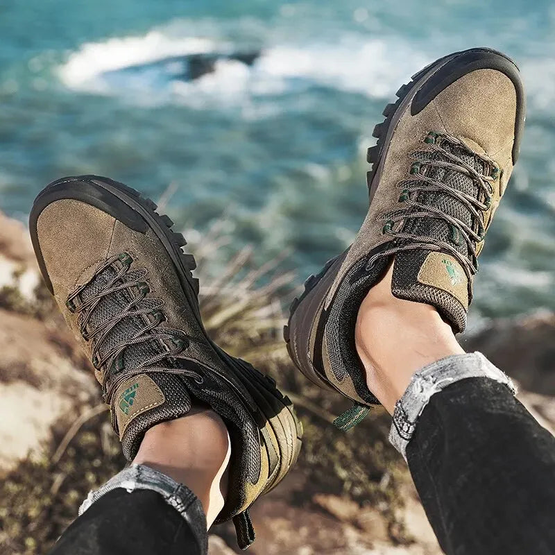 Scarpe Da Trekking Da Uomo In Pelle Hikeup Traspiranti Scarpe Da Ginnastica Da Trekking Turistiche Per Trail E Montagna