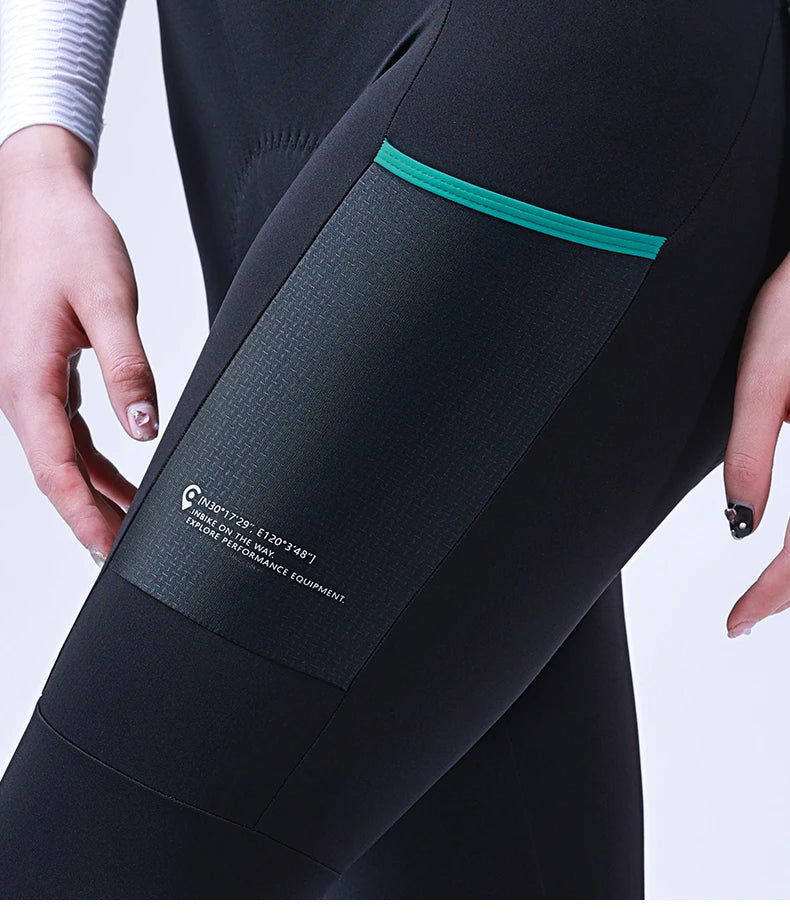 Pantaloni Con Bretelle Da Ciclismo Per Donna In Pile Invernali Con Imbottitura 3D Professionali Per Bici Da Strada