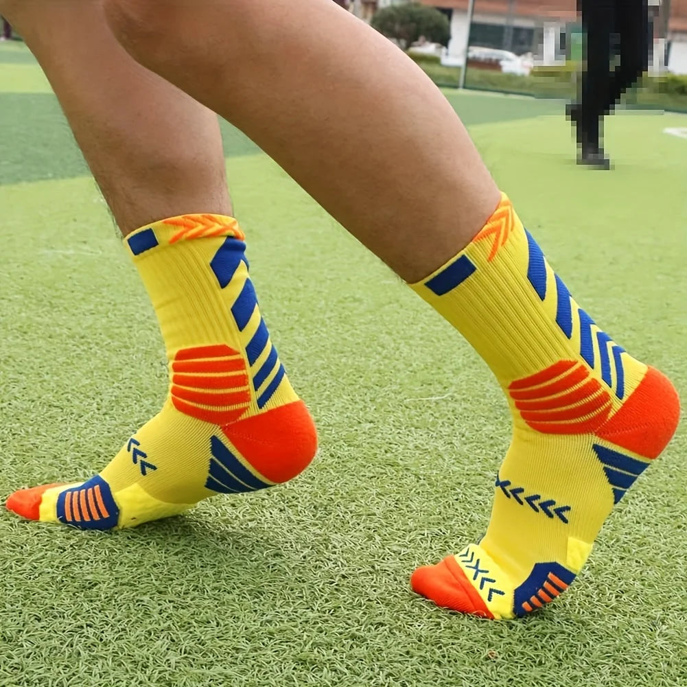 Calzini Sportivi Compressione Spessa Per Corsa E Ciclismo Set Tre Paia Rete Traspirante Supporto Mirato Per Atleti