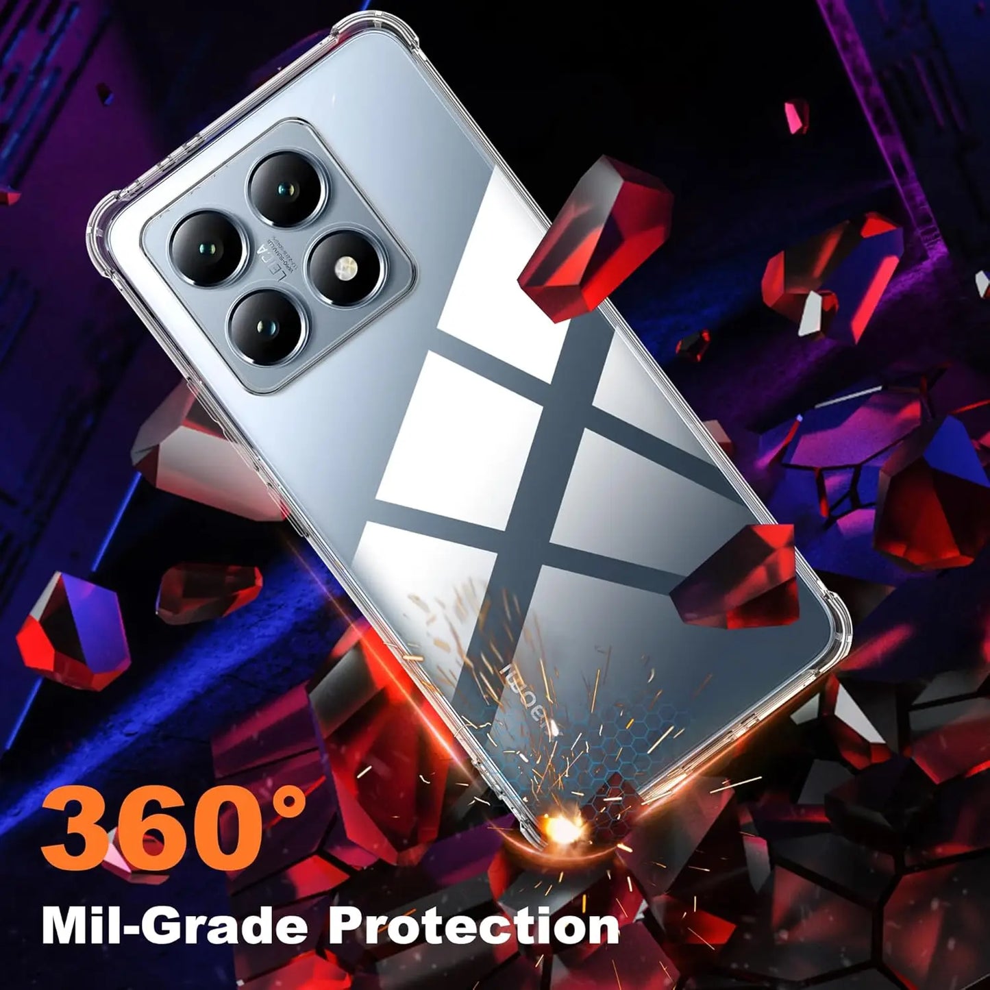 Custodia TPU Antiurto Trasparente A Quattro Cornici Per Xiaomi 14T Pro 14 13 Lite 13T Protezione Leggera
