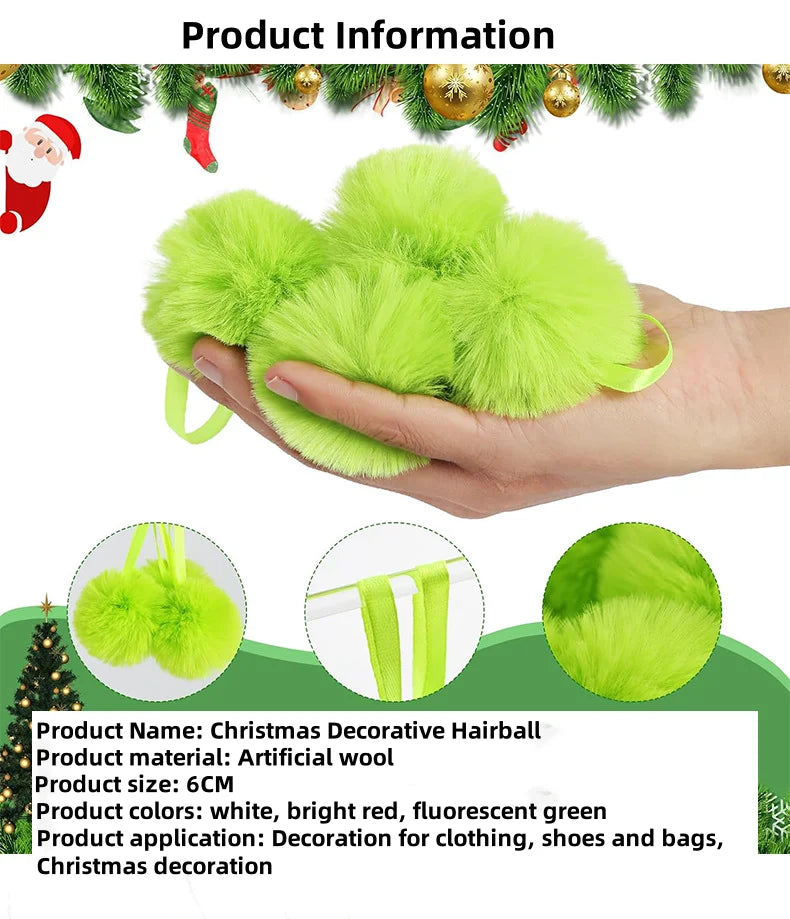 12/24 pezzi 6 cm peluche palla di Natale decorazione albero di Natale ornamento Navidad Natal regalo di Capodanno 2026
