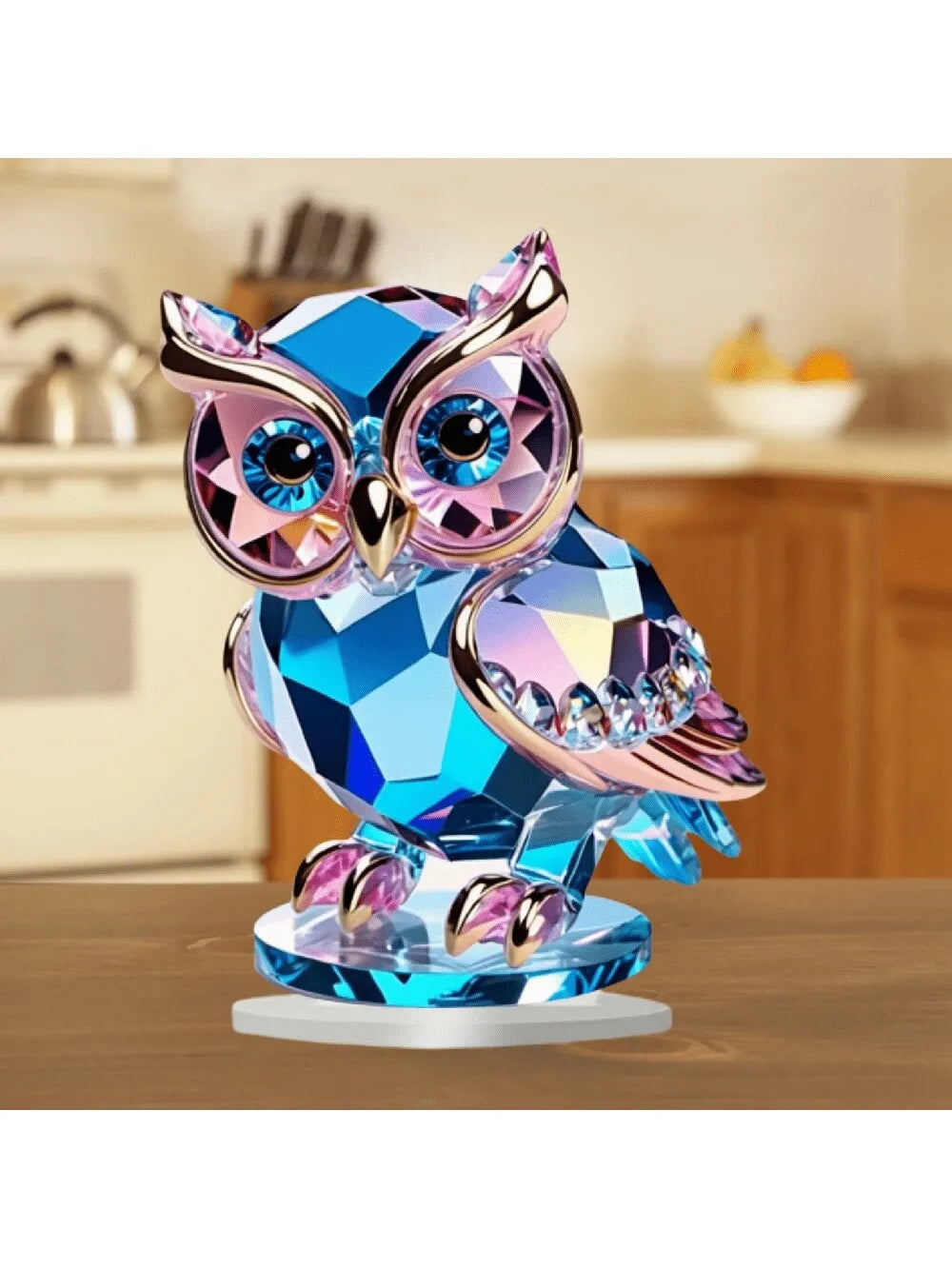 Gufo Di Plastica Cristallo Decorazione Da Tavolo 15 Cm Per Casa A Tema Animale Ornamento Pratico E Conveniente