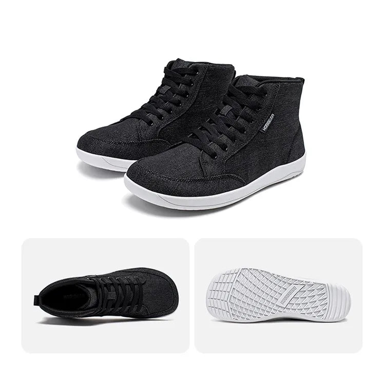 Hobibear Scarpe Da Ginnastica Unisex Mid Top A Piedi Nudi Con Punta Larga In Tela Zero Drop Con Lacci Per Esterni