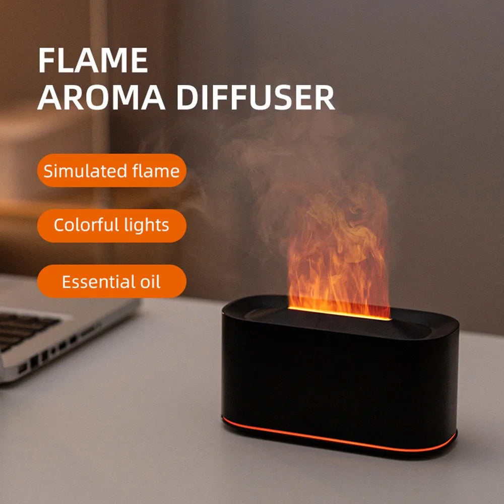 Diffusore Di Aromaterapia Con Effetto Fiamma E Nebbia Fredda Umidificatore Silenzioso Per Casa E Camera Da Letto