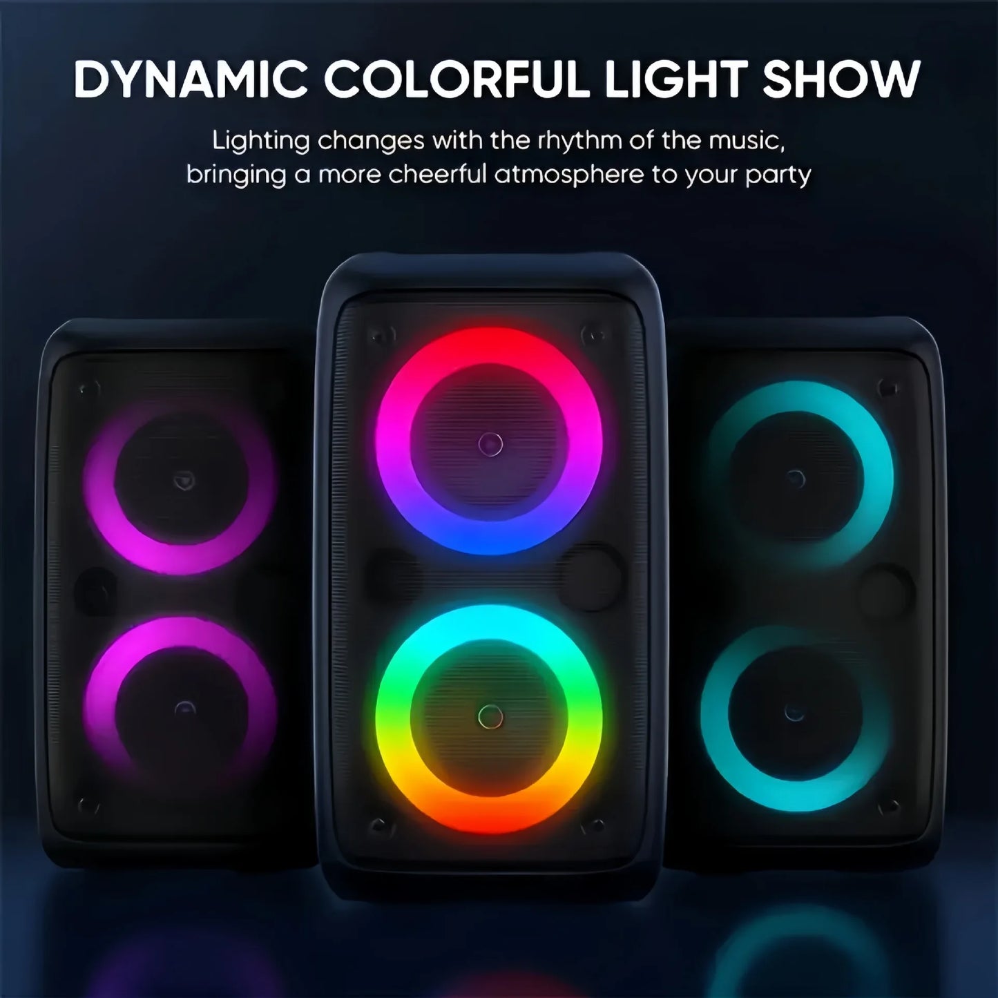 Karaoke Radio FM Altoparlante Bluetooth Portatile Con Microfono Lampada Led Subwoofer TWS Per Musica Casa Auto Viaggi