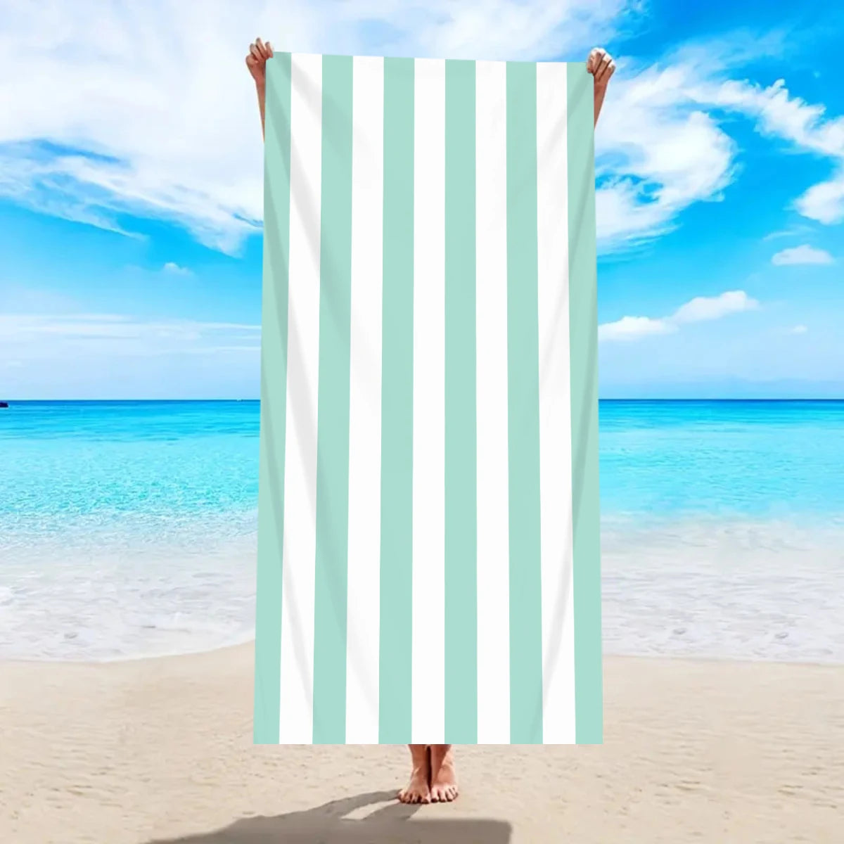 Telo Mare A Righe, Asciugamano In Microfibra Ad Asciugatura Rapida Per Vacanze Spiaggia